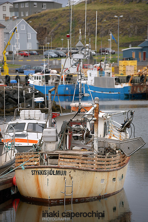 Casas tipicas en el puerto pesquero de Stykkishólmur
